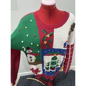 Vintage Segue Teacher Ugly Christmas Holiday Knit Sweater Size Large